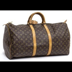 LOUIS VUITTON 'KEEPALL 55' MONOGRAM CANVAS DUFFLE